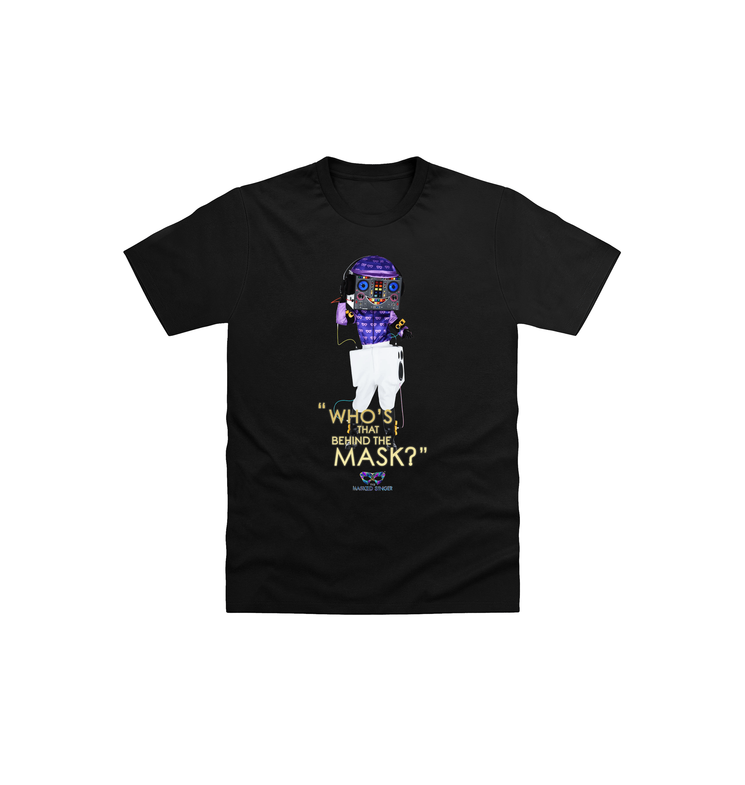 Black Printed Kids T-Shirt Front